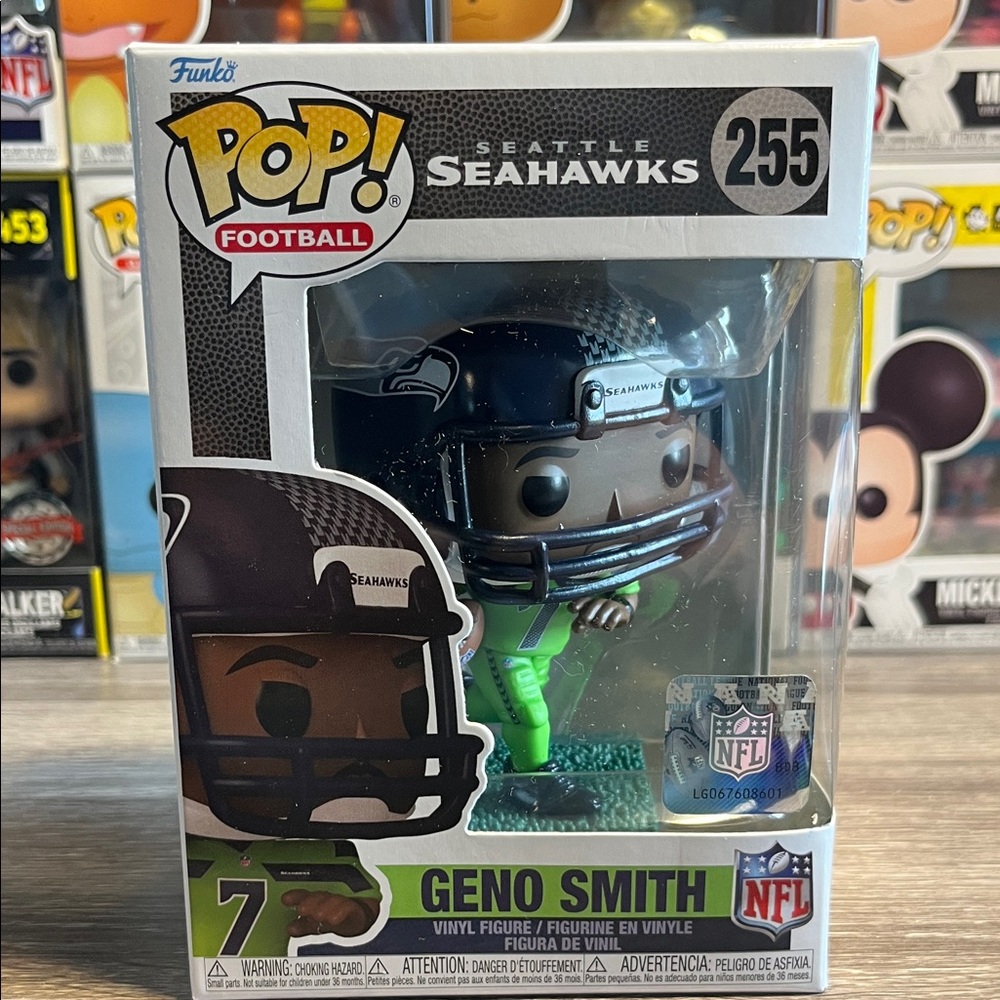 Funko Pop! Geno Smith NFL Seattle Seahawks Figure with Green and Blue